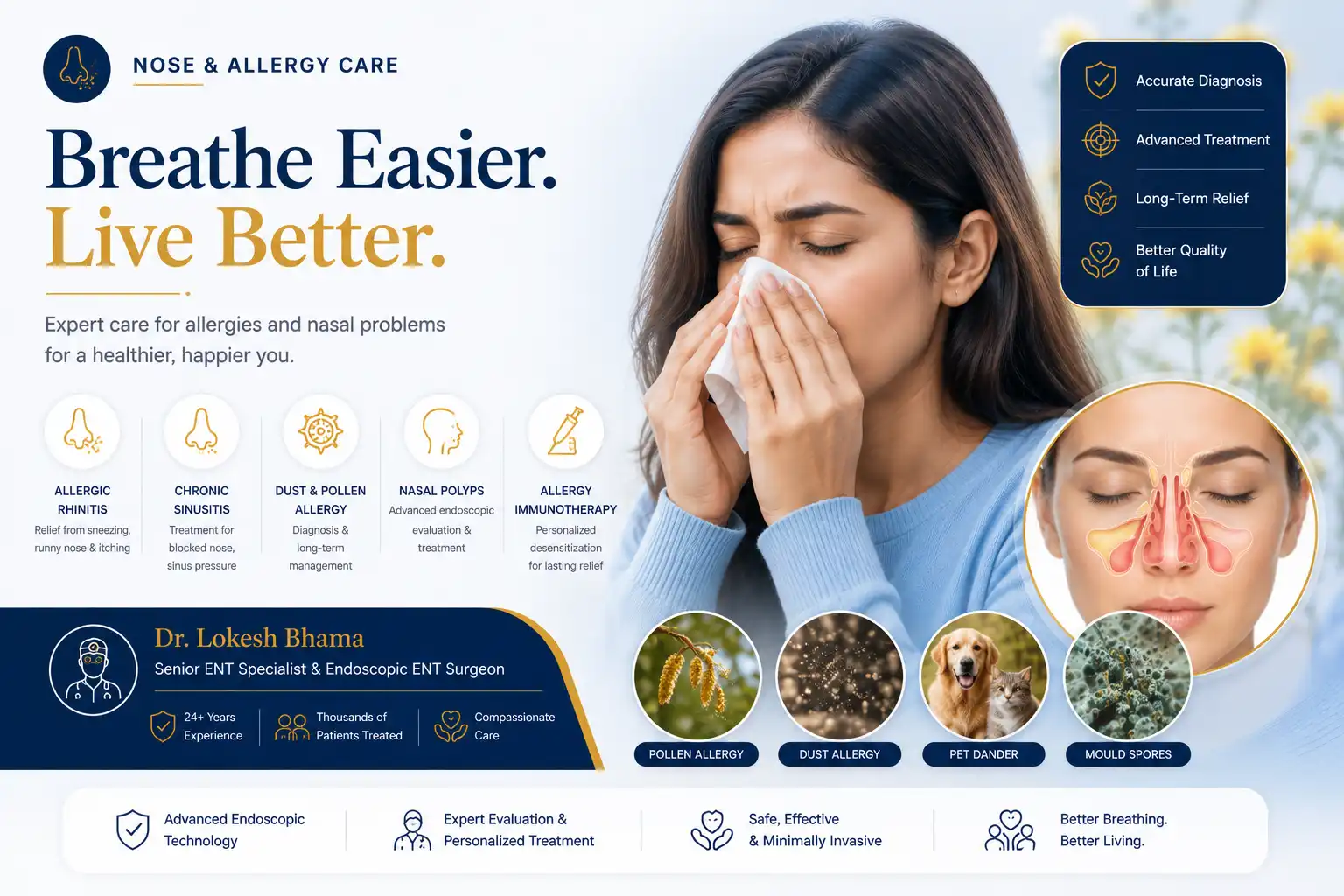 Nasal allergy and allergic rhinitis care by Dr. Lokesh Bhama in Thane