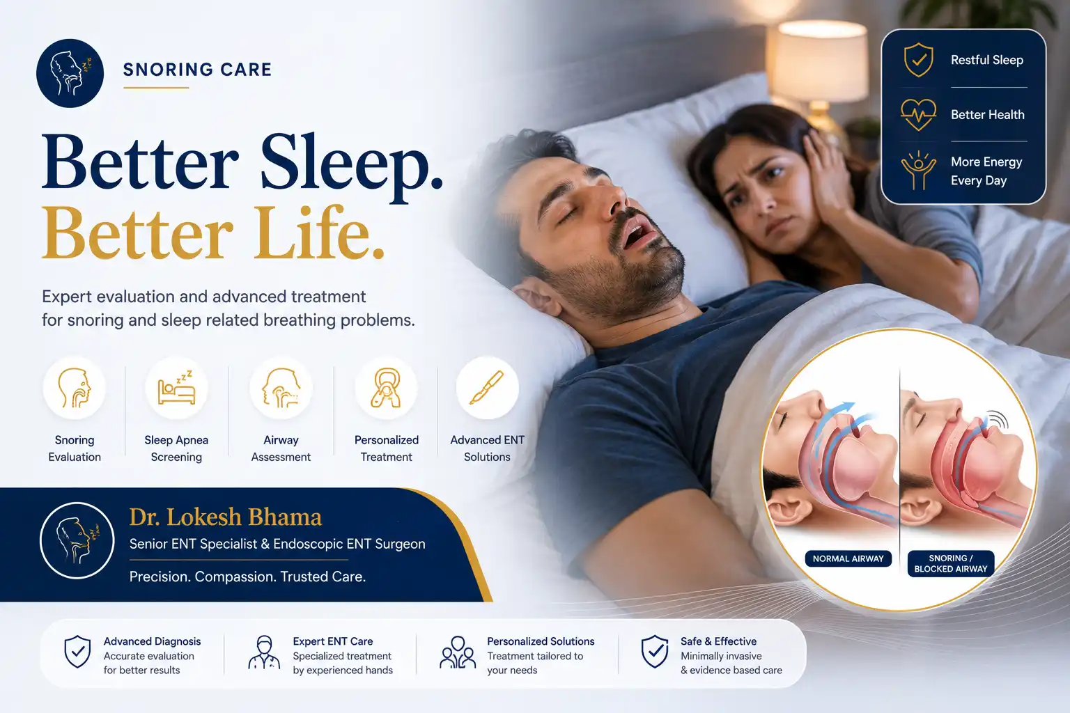 Snoring and sleep-related ENT care by Dr. Lokesh Bhama in Thane